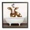 Stupell Industries Cow in Bathtub with Perched Bird Animals,12" x 12"